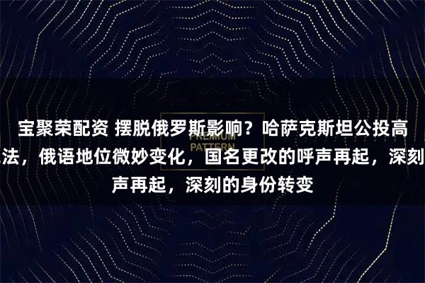 宝聚荣配资 摆脱俄罗斯影响？哈萨克斯坦公投高票通过新宪法，俄语地位微妙变化，国名更改的呼声再起，深刻的身份转变